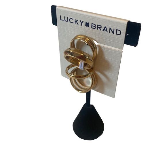 Lucky Brand 5 Gold Toned Ring Set in Ladies Sz. 7 - Picture 3 of 5